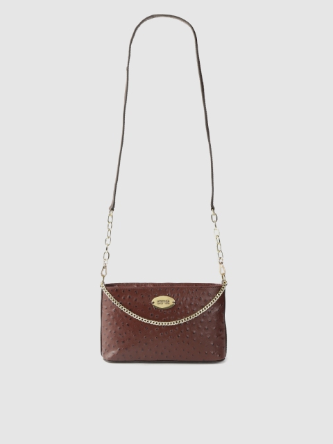 

Hidesign Burgundy Textured Leather Shoulder Bag