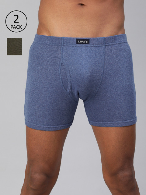 

Levis Men Pack of 2 Solid Trunks #010, Olive
