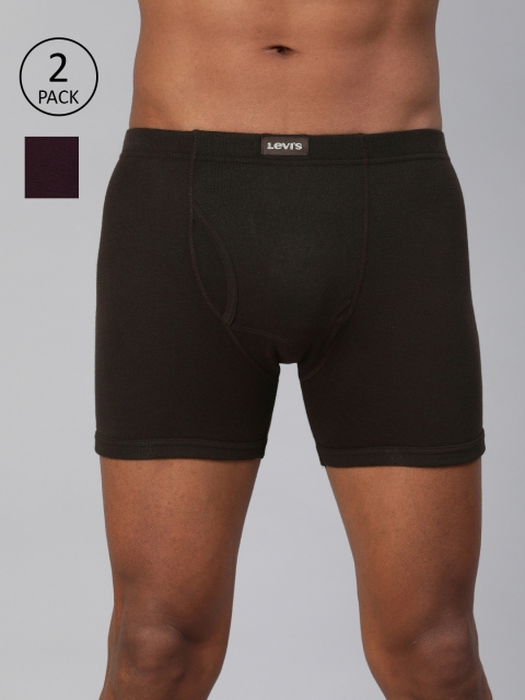 

Levis Men Pack Of 2 Solid Cotton Trunks #010, Brown