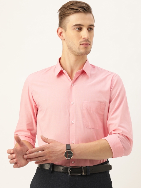 

Peter England Men Pink Slim Fit Self Design Formal Shirt