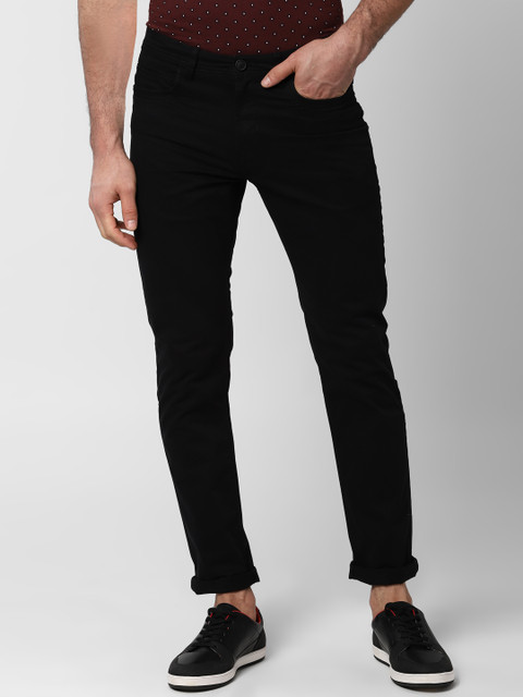 

Peter England Men Black Slim Fit Solid Regular Trousers