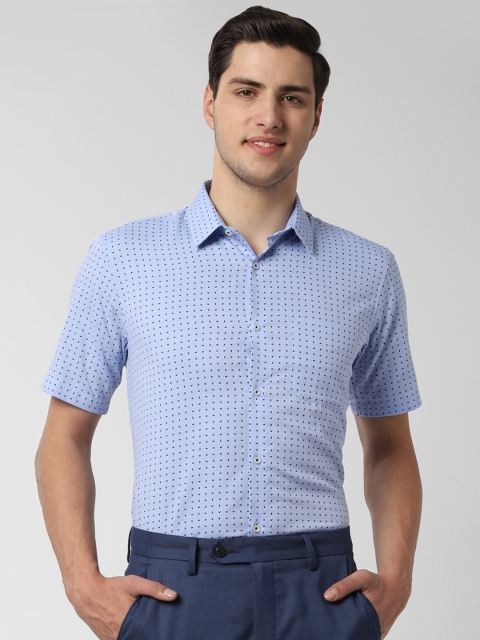 

Peter England Men Blue Regular Fit Printed Formal Shirt