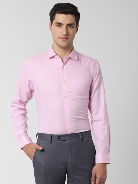 

Peter England Men Pink Regular Fit Self Design Formal Shirt