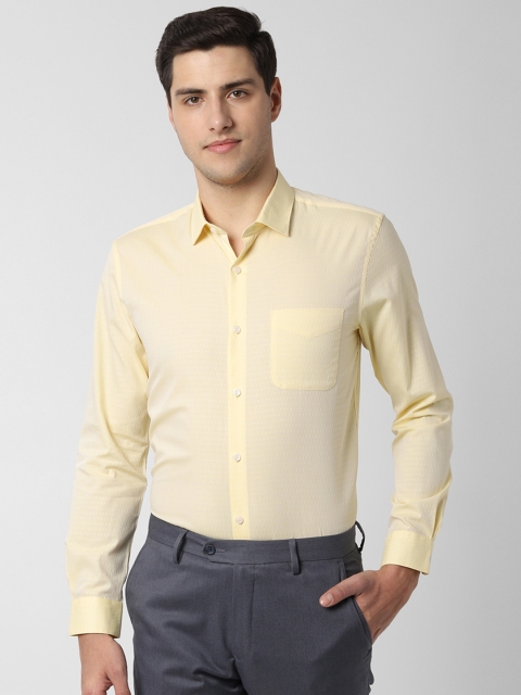 

Peter England Men Yellow Slim Fit Self Design Formal Shirt