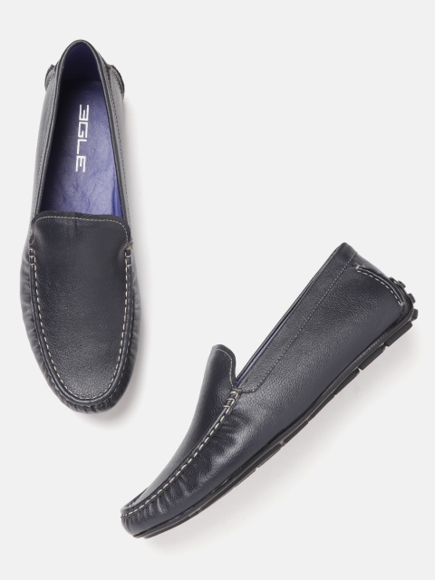 

Egle Men Navy Blue Solid Driving Shoes