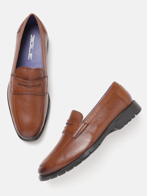

Egle Men Brown Solid Leather Formal Slip-Ons
