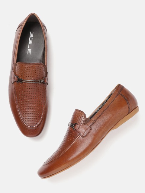 

Egle Men Brown Perforated Leather Loafers