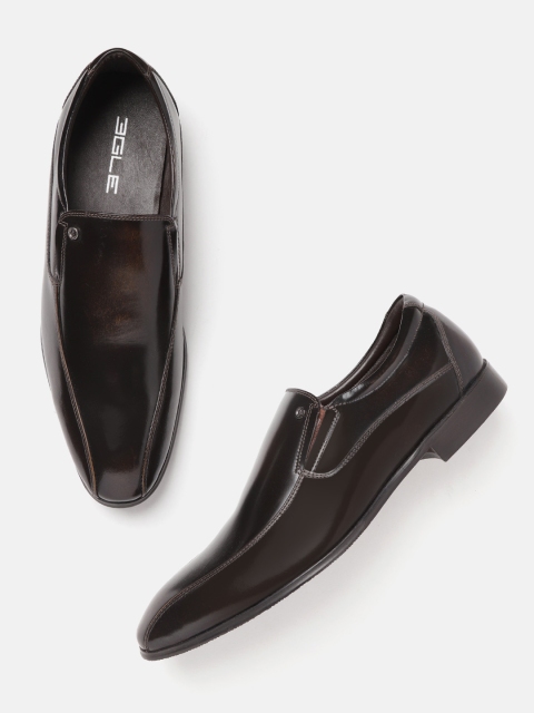 

Egle Men Coffee Brown Leather Solid Formal Slip-Ons
