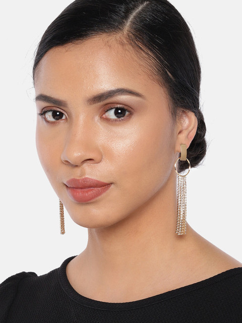 

Ayesha Gold-Plated Contemporary Tasselled Drop Earrings