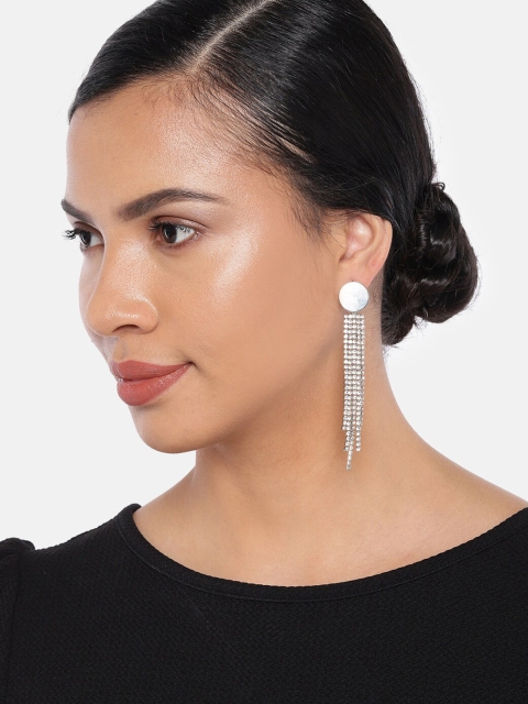 

Ayesha Silver-Toned Contemporary Drop Earrings