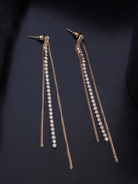 

Ayesha Women Gold-Toned Contemporary Drop Earrings