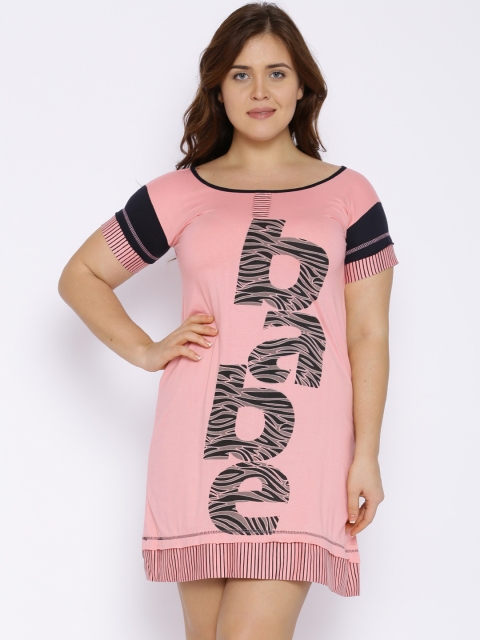 

Red Rose Pink Printed Sleep Shirt 2055