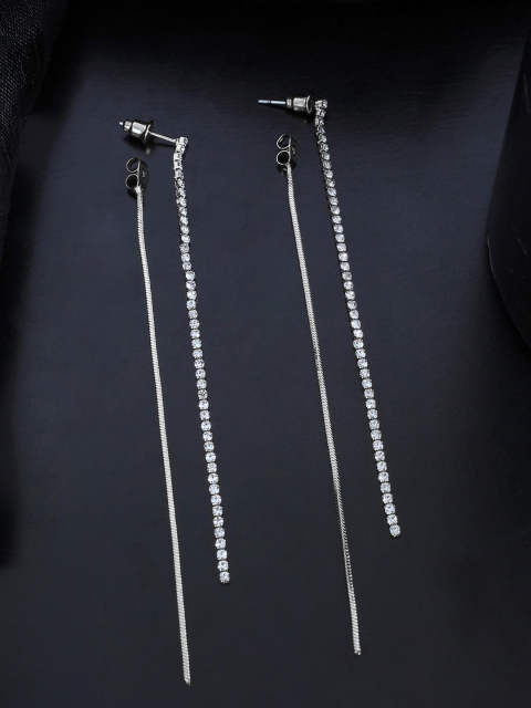 

Ayesha Silver-Toned Contemporary Drop Earrings