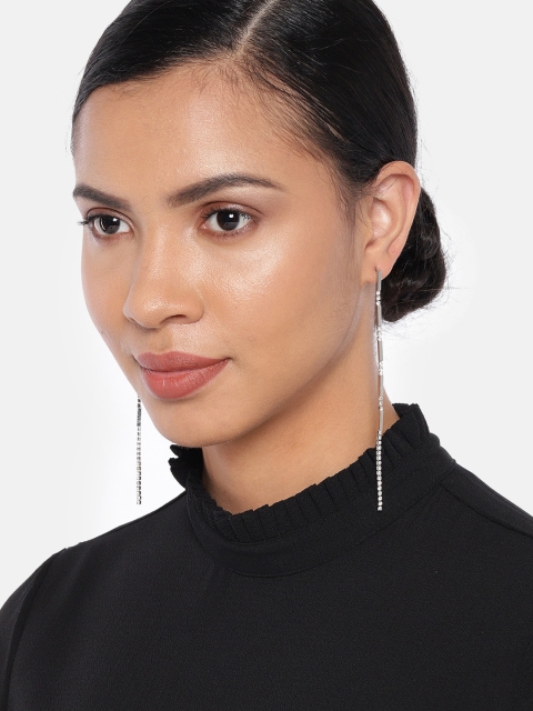 

Ayesha Silver-Plated Contemporary Drop Earrings