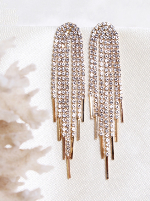 

Ayesha Women Gold-Toned Contemporary Drop Earrings