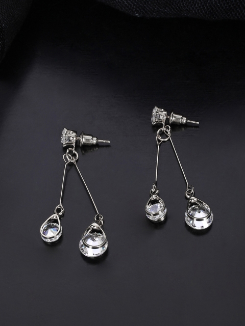 

Ayesha Silver-Plated Contemporary Drop Earrings
