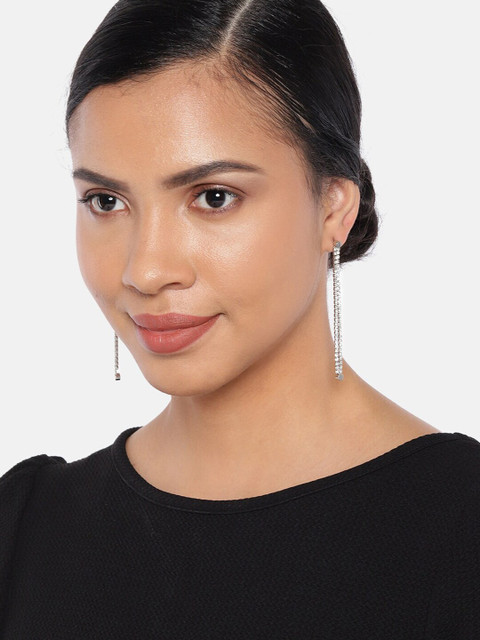 

Ayesha Silver-Plated Contemporary Drop Earrings
