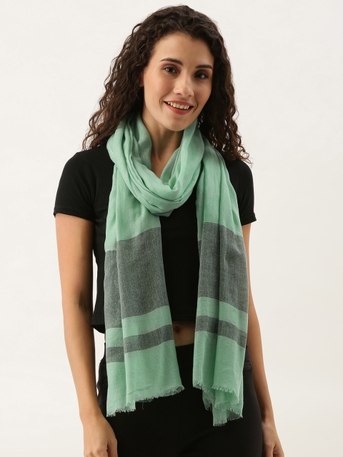 

Ayesha Women Green Solid Scarf