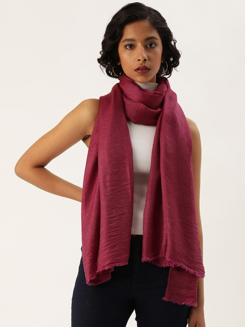 

Ayesha Women Pink Self Design Scarf