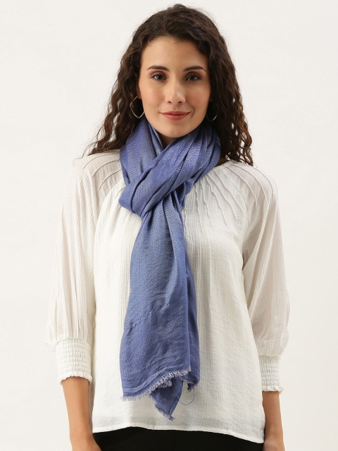 

Ayesha Women Blue Self Design Scarf