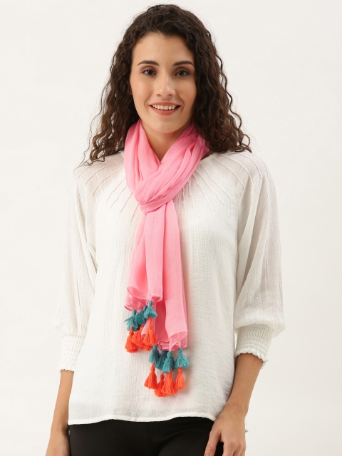 

Ayesha Women Pink Solid Scarf