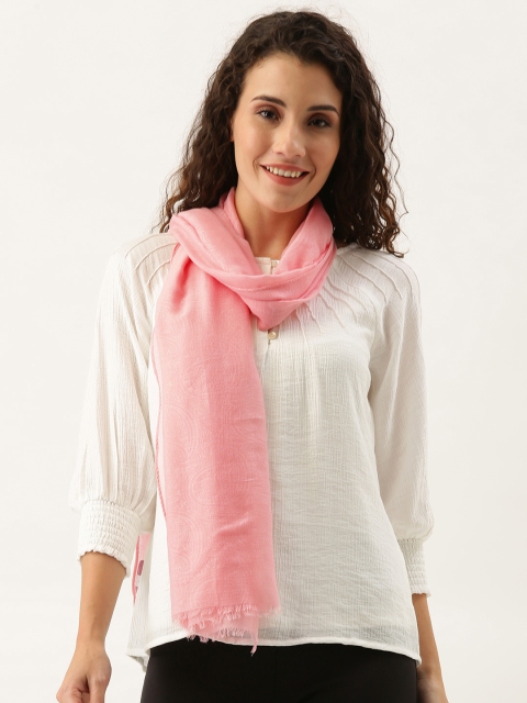 

Ayesha Women Pink Self Design Scarf