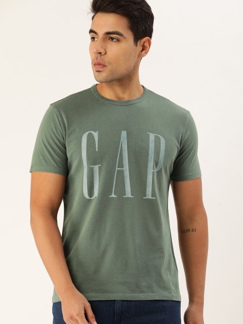 

GAP Men Green Printed Round Neck T-shirt