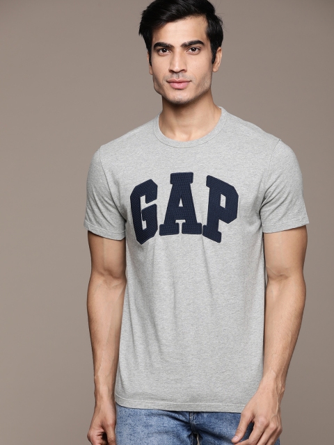 

GAP Men's Logo Crewneck T-Shirt, Grey melange