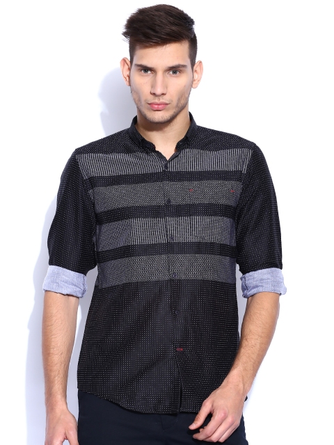 

Black Coffee Black Printed Slim Casual Shirt