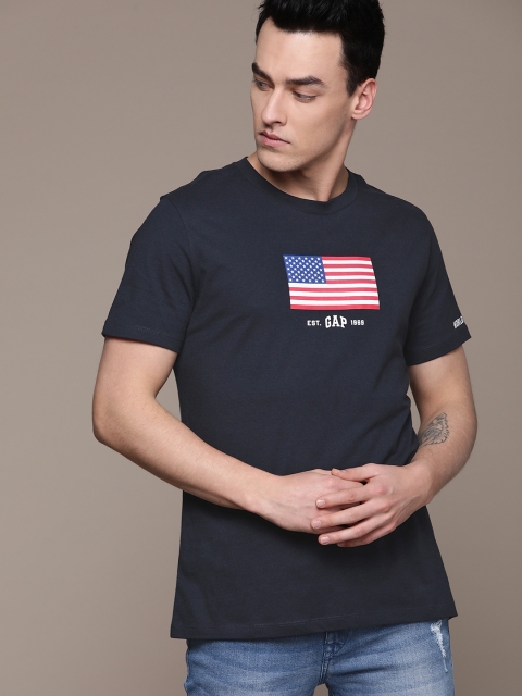 

GAP Men's Logo Flag T-Shirt, Navy blue