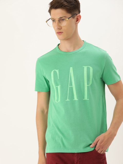 

GAP Men Green Printed Round Neck T-shirt