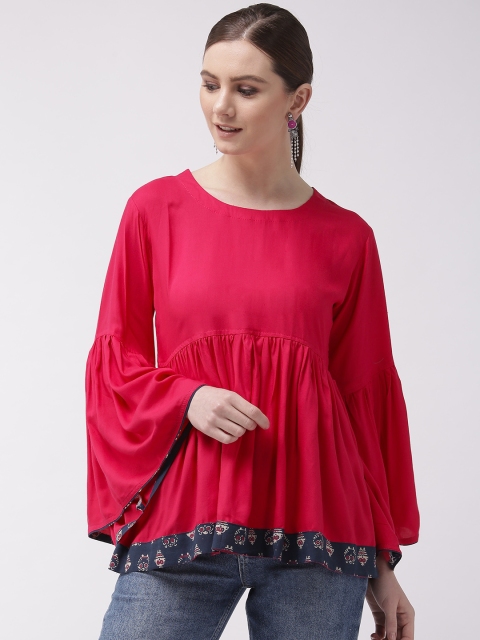 

InWeave Women Pink Solid A-Line Top