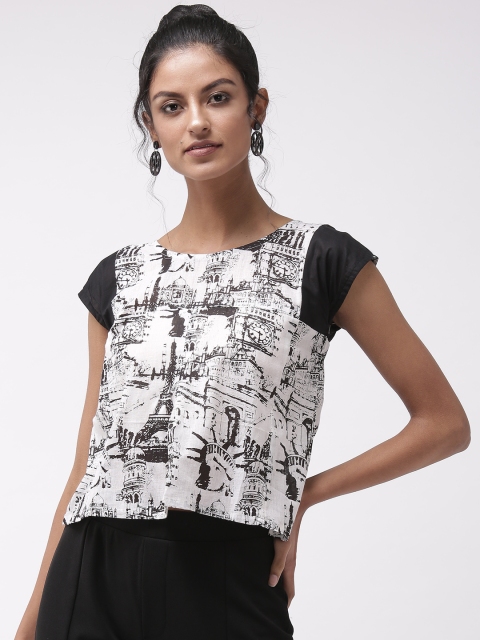 

InWeave Women White & Black Printed Top