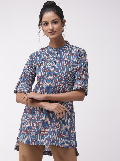 

InWeave Women Blue & Off-White Printed Tunic