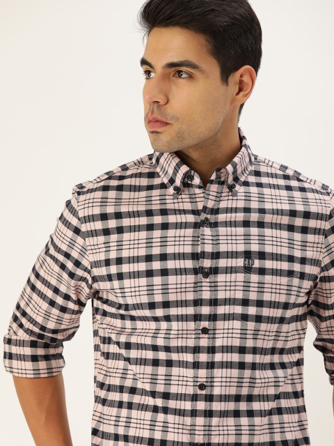 

GAP Men Pink & Black Regular Fit Checked Casual Shirt