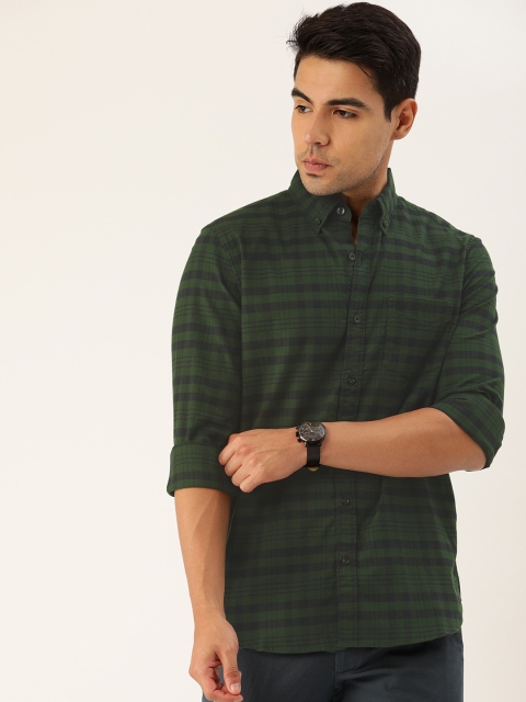 

GAP Men Green & Blue Slim Fit Checked Casual Shirt