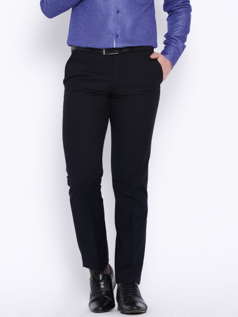 

Park Avenue Navy Smart Fit Formal Trousers, Navy blue