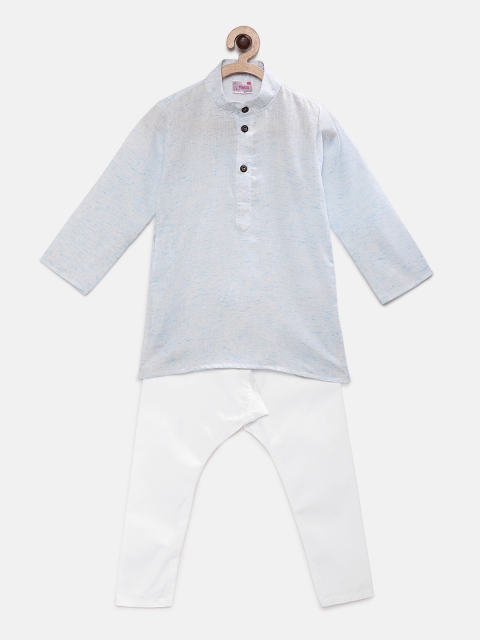 

Ridokidz Boys Blue & White Printed Kurta with Pyjamas