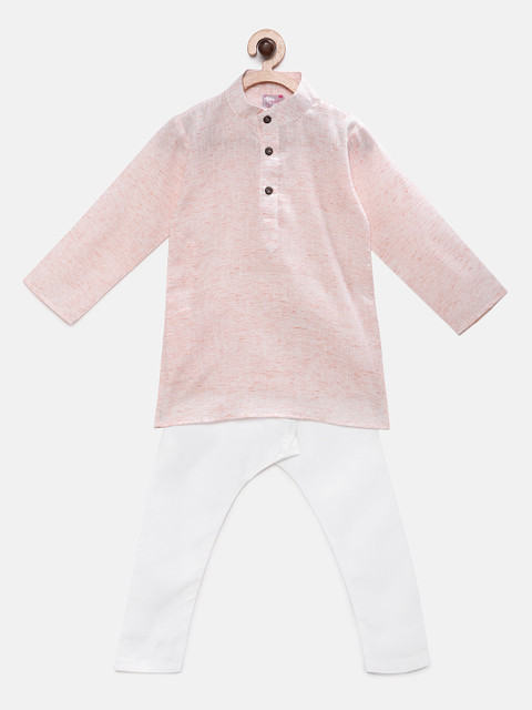

Ridokidz Boys Orange & White Printed Kurta with Pyjamas