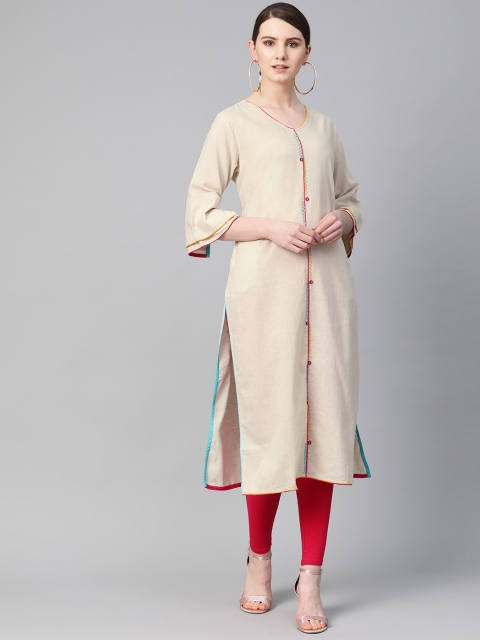 

Shree Women Off-White Solid Straight Kurta