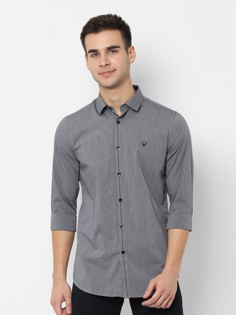 

Allen Solly Men Black & White Slim Fit Striped Casual Shirt