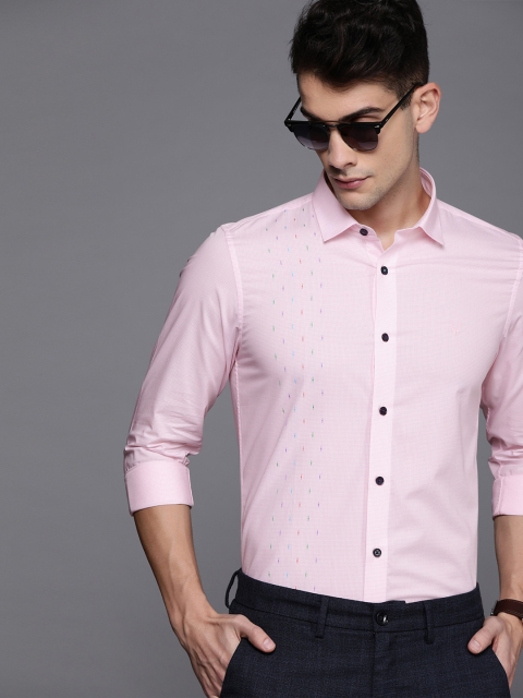 

Allen Solly Men Pink Slim Fit Checked Smart Casual Shirt