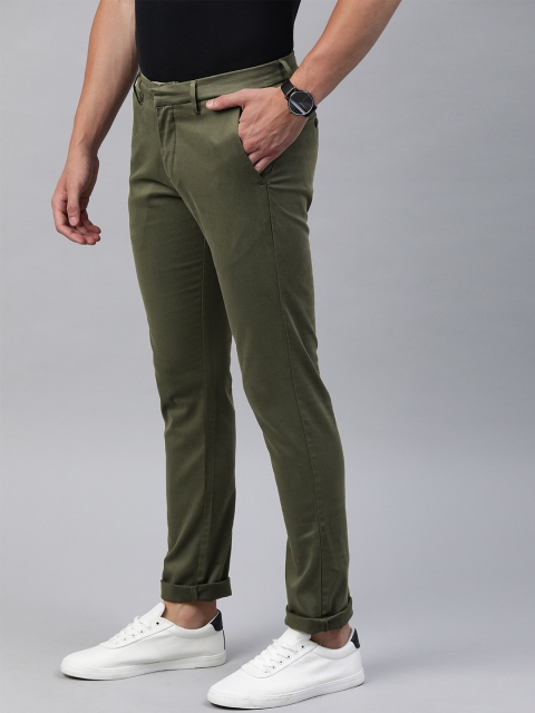

Allen Solly Men Olive Green Ultra Slim Fit Solid Regular Trousers