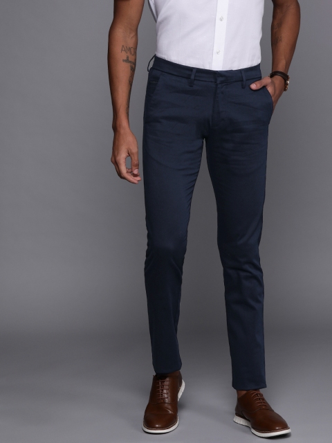 

Allen Solly Men Navy Blue Ultra Slim Fit Solid Regular Trousers