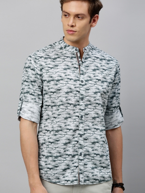 

Roadster Men White & Grey Regular Fit Printed Casual Shirt
