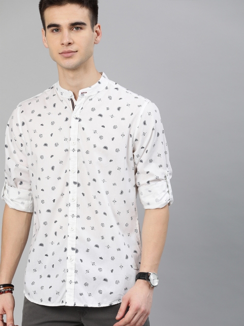 

Roadster Men White & Black Regular Fit Printed Casual Shirt