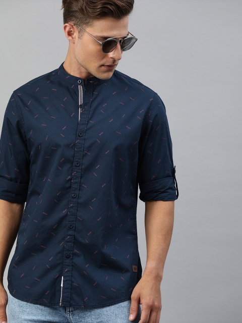 

Roadster Men Navy Blue Regular Fit Printed Casual Shirt