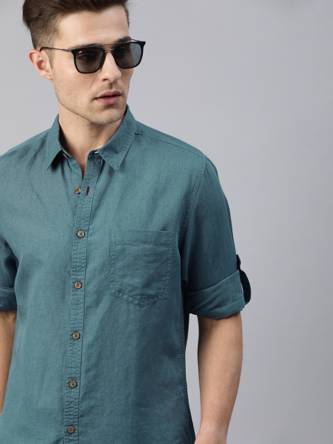 

Roadster Men Blue Regular Fit Solid Casual Shirt