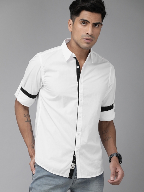 

Roadster Men White Regular Fit Solid Casual Shirt