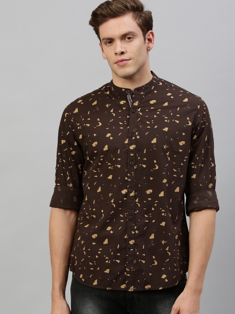 

Roadster Men Coffee Brown & Beige Regular Fit Printed Casual Shirt